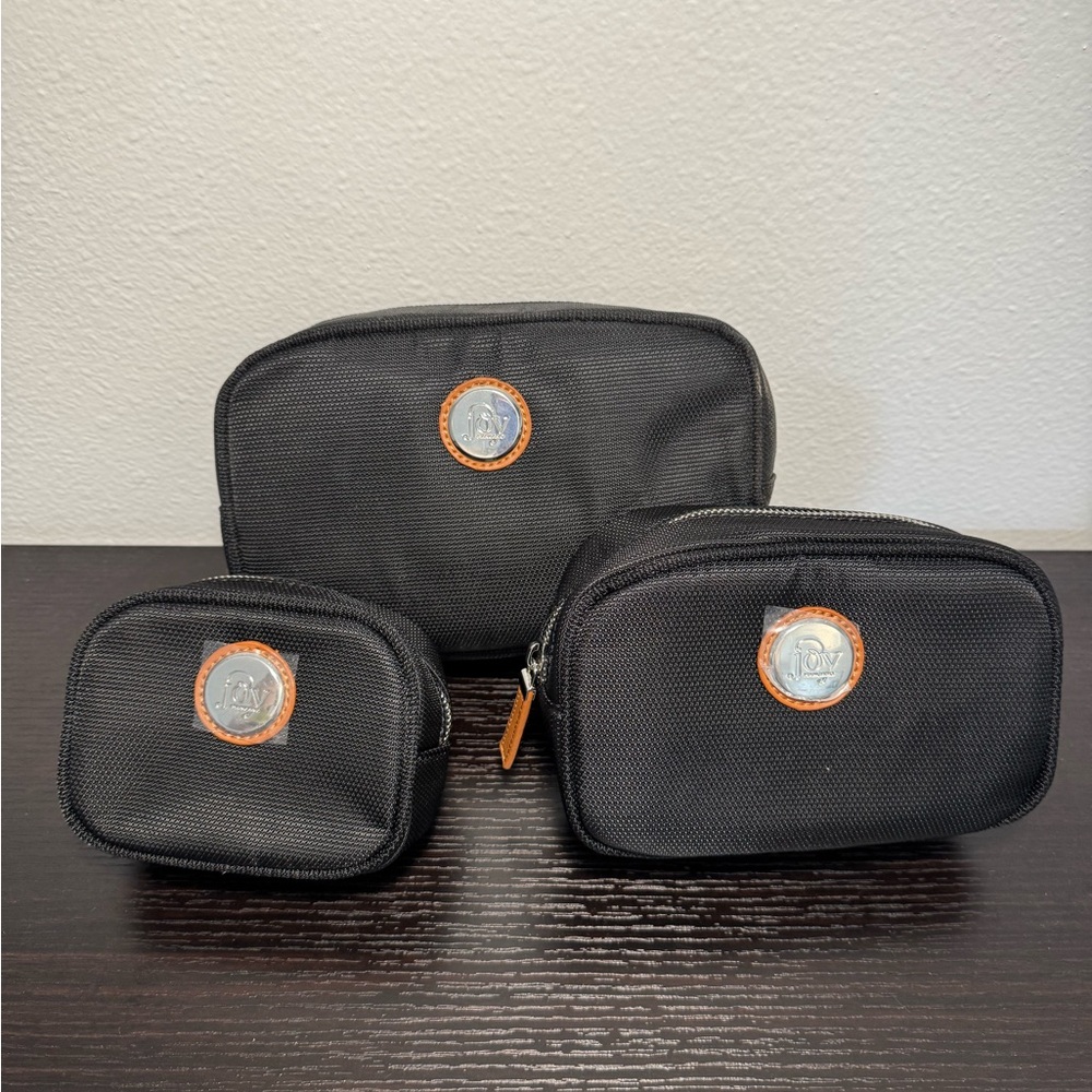 Joy Mangano Black Travel Pouch Set